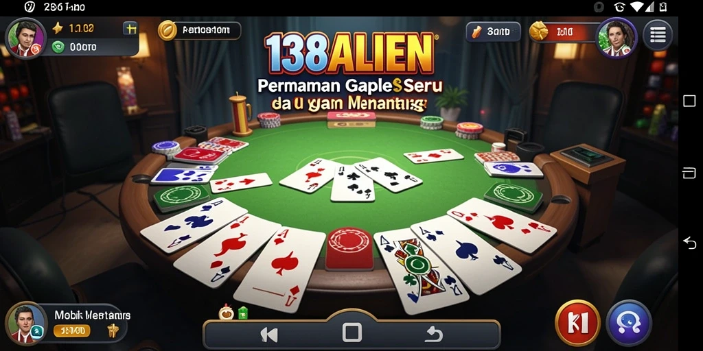 Tangkapan layar dari gameplay Gaple yang seru di 138ALIEN.