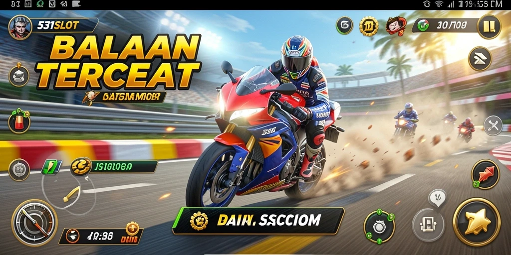 Gameplay seru dan menantang dalam balapan motor.