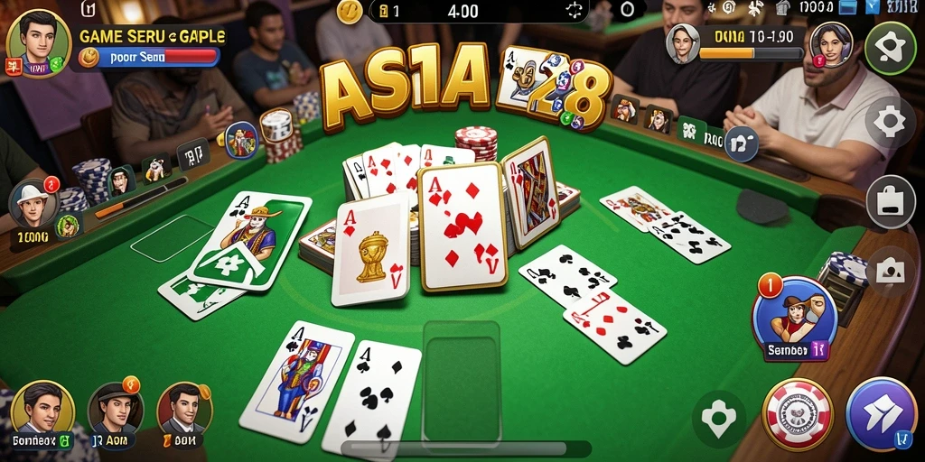 Tampilan gameplay Gaple yang seru dan interaktif di ASIA128.