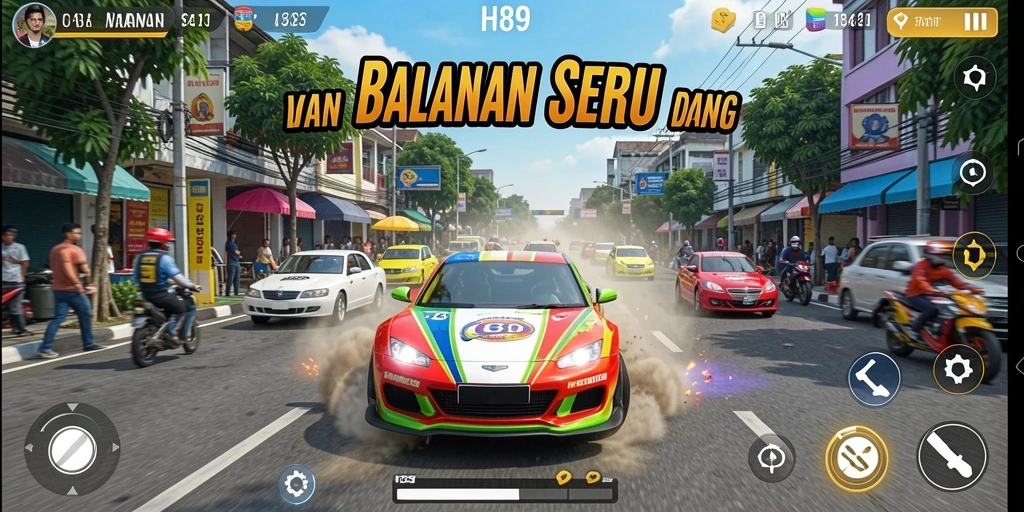 Gameplay balap yang mendebarkan dalam H89 dengan grafis memukau.