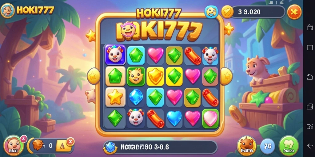 Screenshot gameplay HOKI777 dengan objek yang mencolok.