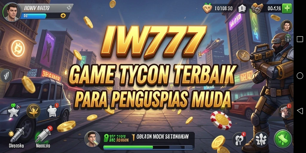 Screenshot menunjukkan gameplay seru IW777 dengan berbagai jenis bisnis yang dikelola.