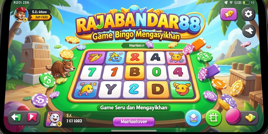 Screenshot utama RAJABANDAR88 menampilkan gameplay Bingo yang seru dan penuh warna.